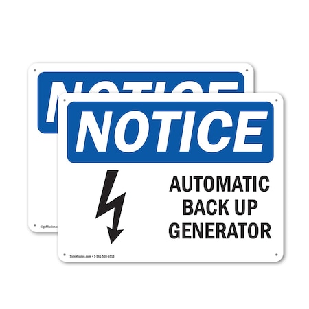 Signmission Automatic Back Up Generator, 10 in W x Rectangle, Aluminum OS-2PACK-NS-A-710-L-10261